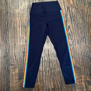 Zyia Navy Rainbow Striped 7/8 Size XS (run big)